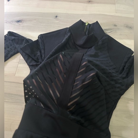 Black Bodycon Sheer Top Dress Small - Picture 4 of 15